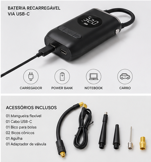 Mini Compresor Aire Portátil Digital CAN