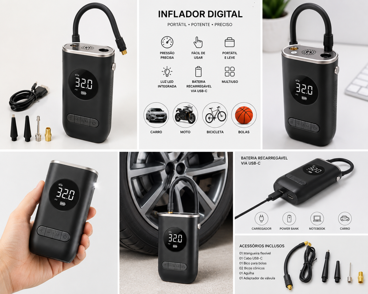 Mini Compresor Aire Portátil Digital CAN