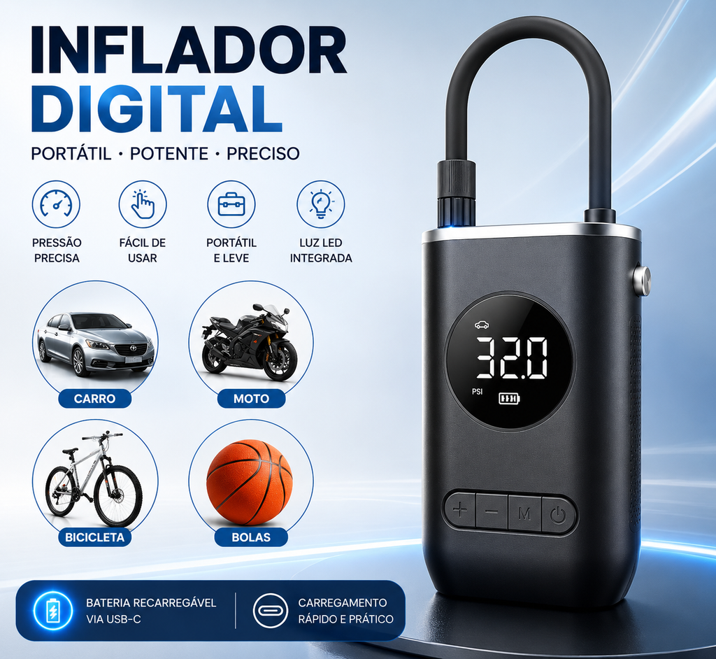 Mini Compresor Aire Portátil Digital CAN